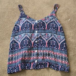 Roxy Patterned Button Down Tank top